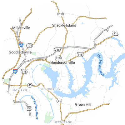Best concrete companies in Hendersonville, TN map
