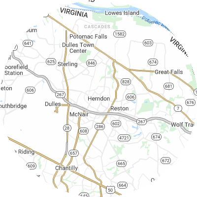 Best roofing companies in Herndon, VA map