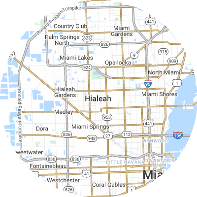 Best pest companies in Hialeah, FL map