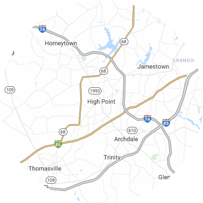 Best plumbers in High Point, NC map