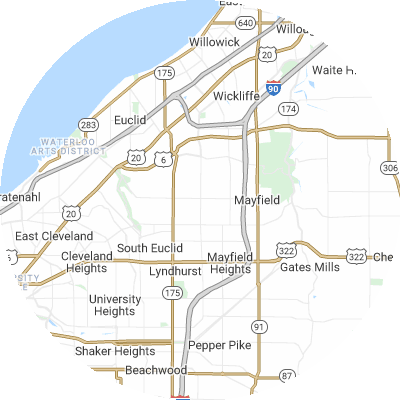Best moving companies in Highland Heights, OH map