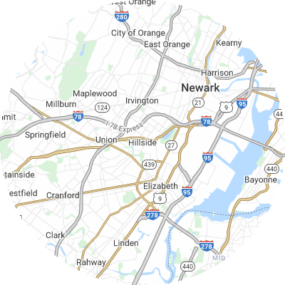 Best roofers in Hillside, NJ map