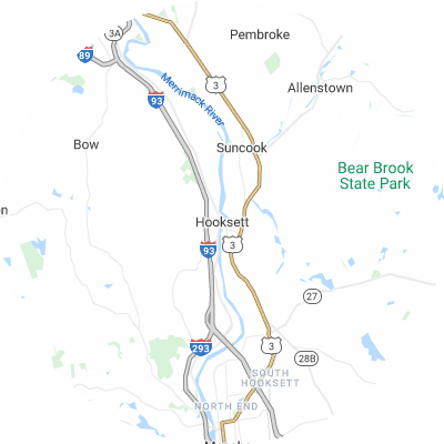 Best moving companies in Hooksett, NH map