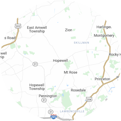 Best lawn care companies in Hopewell, NJ map