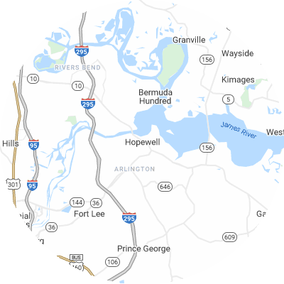 Best foundation companies in Hopewell, VA map