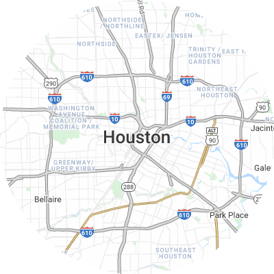Best gutter companies in Houston, TX map