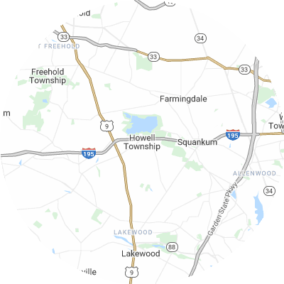Best tree removal companies in Howell, NJ map