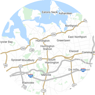 Best lawn care companies in Huntington Station, NY map