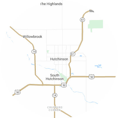 Best lawn companies in Hutchinson, KS map