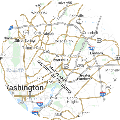 Best pest companies in Hyattsville, MD map
