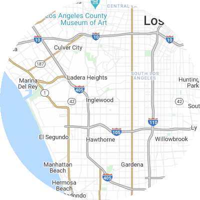 Best gutter cleaners in Inglewood, CA map