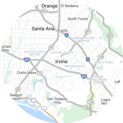 Best window companies in Irvine, CA map