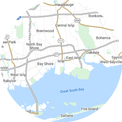 Best moving companies in Islip, NY map