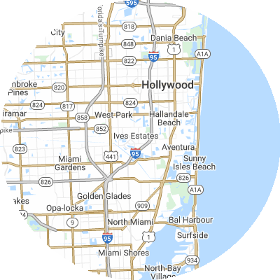 Best concrete companies in Ives Estates, FL map