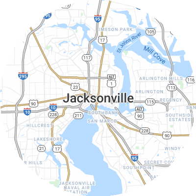 Best pest companies in Jacksonville, FL map