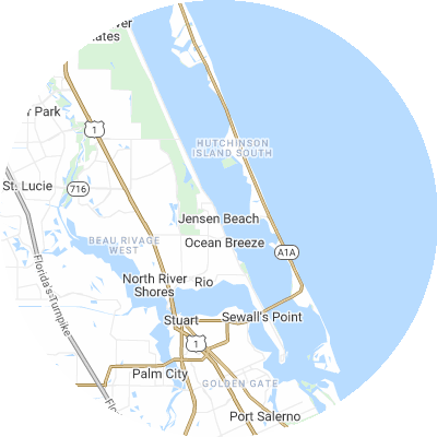 Best window replacement companies in Jensen Beach, FL map