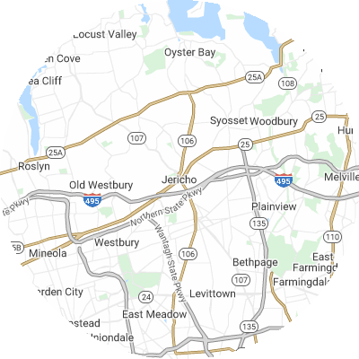 Best window replacement companies in Jericho, NY map