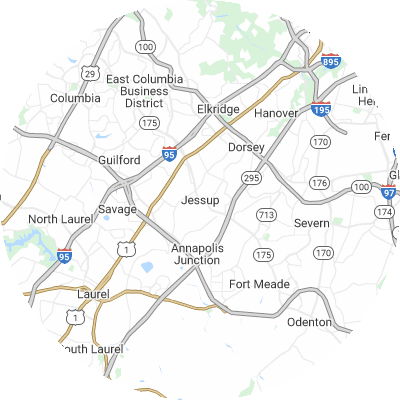Best roofers in Jessup, MD map