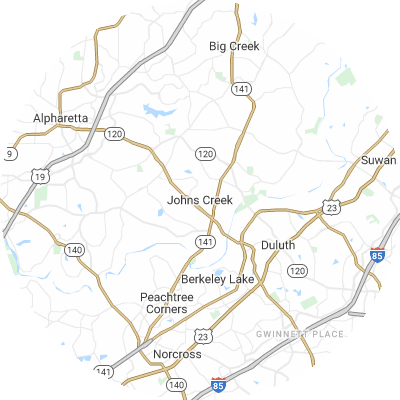 Best moving companies in Johns Creek, GA map