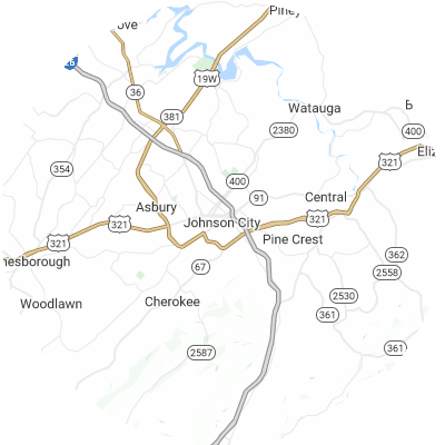 Best window replacement companies in Johnson City, TN map
