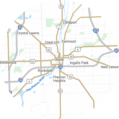 Best pest companies in Joliet, IL map