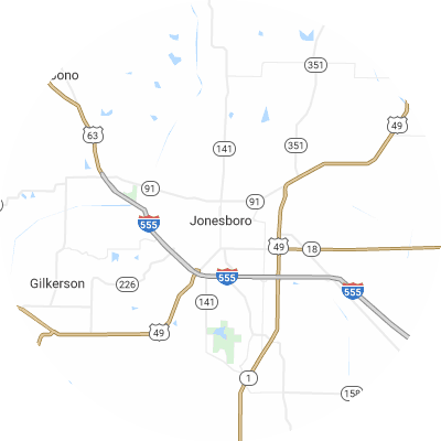 Best gutter companies in Jonesboro, AR map