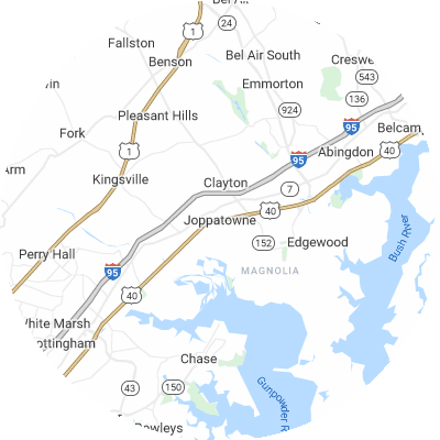 Best moving companies in Joppatowne, MD map