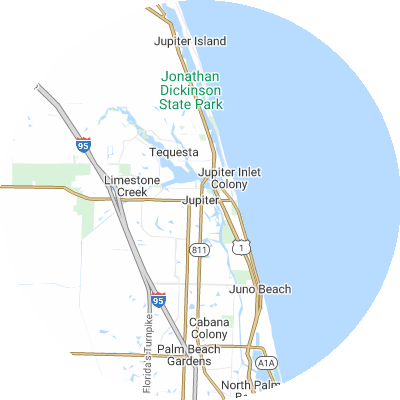 Best pest companies in Jupiter, FL map