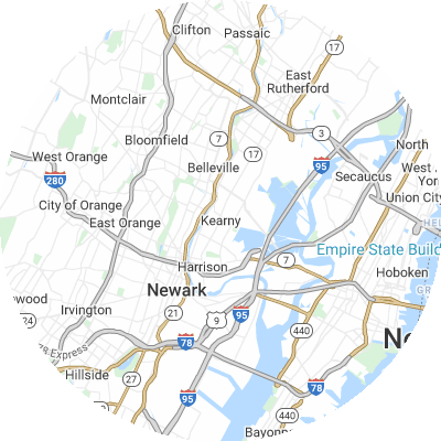Best moving companies in Kearny, NJ map