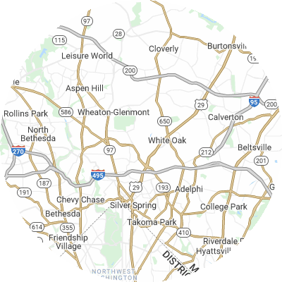 Best moving companies in Kemp Mill, MD map