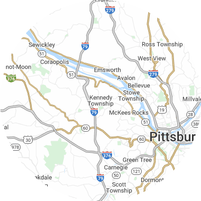 Best moving companies in Kennedy, PA map