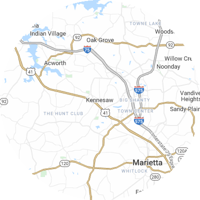 Best moving companies in Kennesaw, GA map