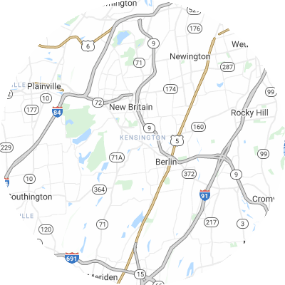 Best moving companies in Kensington, CT map