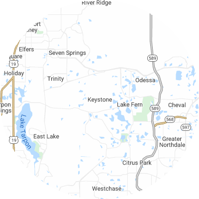 Best lawn care companies in Keystone, FL map