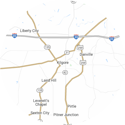 Best lawn care companies in Kilgore, TX map