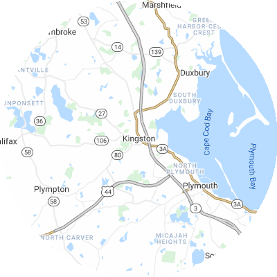 Best window replacement companies in Kingston, MA map