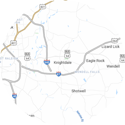 Best moving companies in Knightdale, NC map