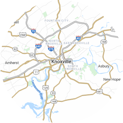 Best pest companies in Knoxville, TN map