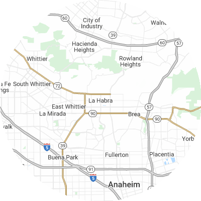 Best gutter companies in La Habra, CA map