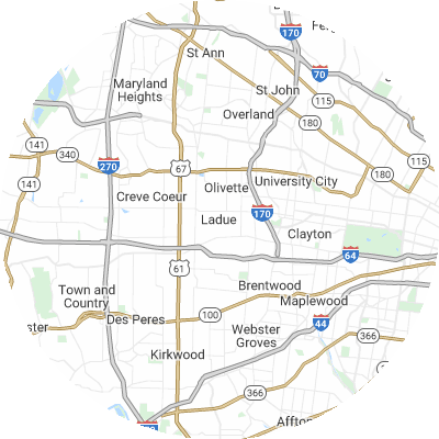 Best moving companies in Ladue, MO map