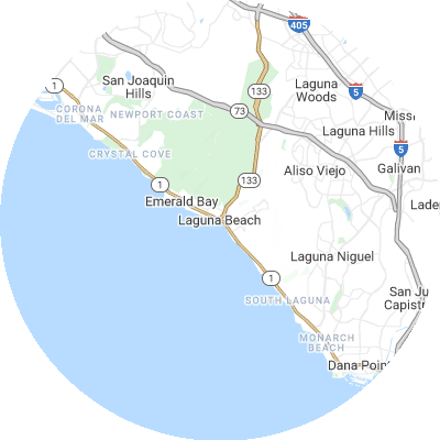 Best window replacement companies in Laguna Beach, CA map