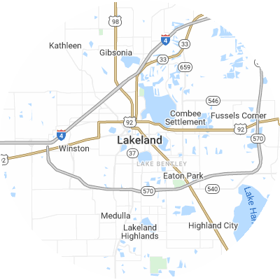Best lawn care companies in Lakeland, FL map