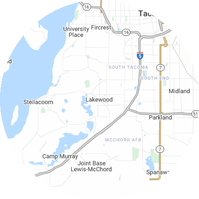 Best moving companies in Lakewood, WA map