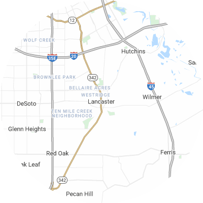 Best concrete companies in Lancaster, TX map