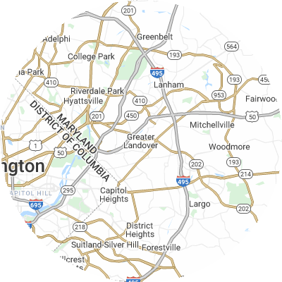 Best moving companies in Landover, MD map