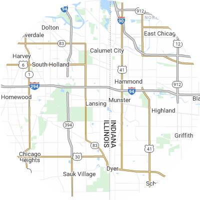 Best gutter cleaners in Lansing, IL map