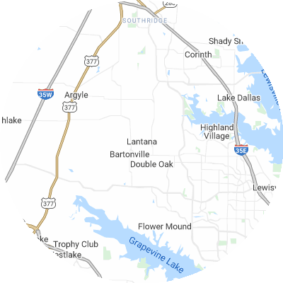 Best lawn care companies in Lantana, TX map