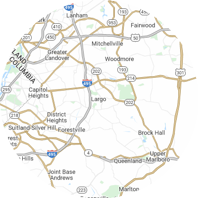 Best moving companies in Largo, MD map