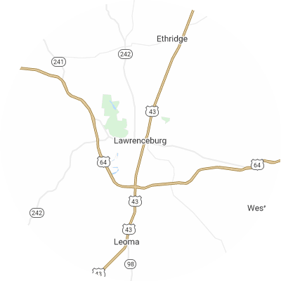 Best concrete companies in Lawrenceburg, TN map
