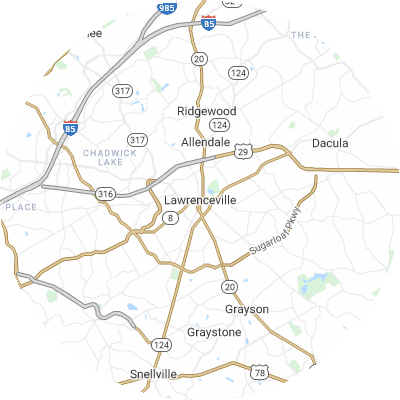 Best tree removal companies in Lawrenceville, GA map